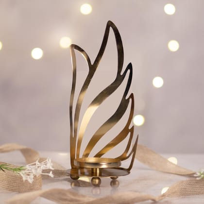 Kezevel Decorative Metal Candle Stand - Artistic Swan Shaped Golden Candle Holders for Home Decoration, Table Decor, Room Decor, Size 9.2X9.2X24.5 CM