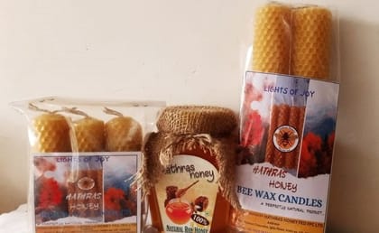 Natural Honey & Beeswax Candle Combo