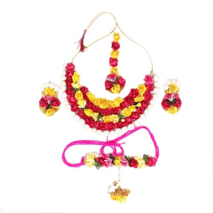 Buy Floret Jewellery Gota Patti Magenta Flower Earrings for Women & Girls ( Mehandi/Haldi/Wedding/Bridal) Fabric Jhumki Earring Online at  desertcartINDIA