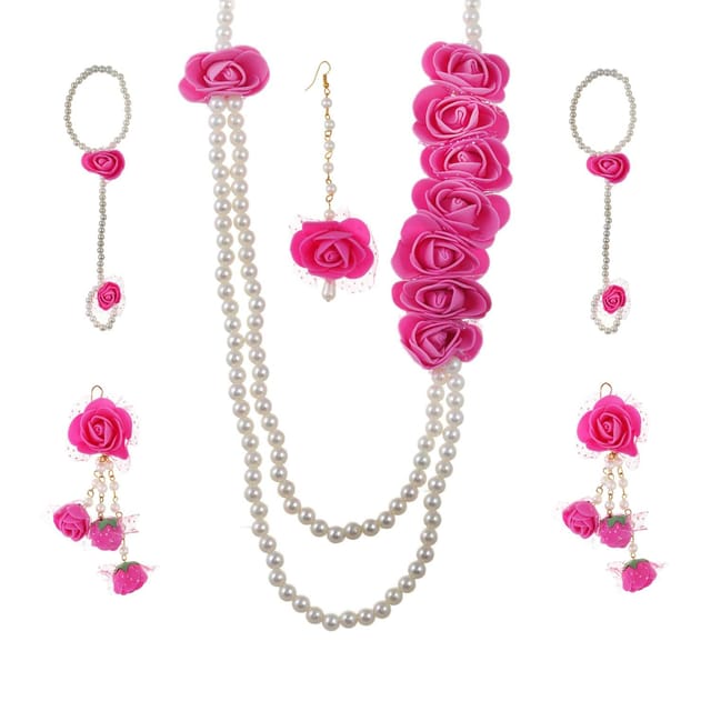 Pastel pink Adigai style Choker Necklace and Earrings set – Simpliful  Jewelry