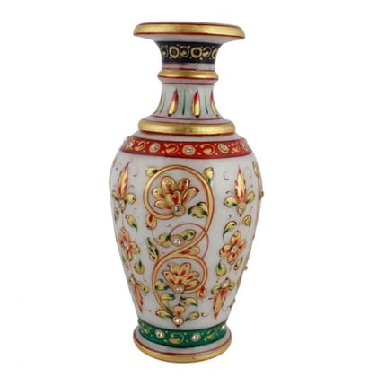 Tribes India Meenakari Marble Flower Vase Small D2