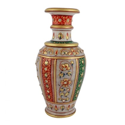 Tribes India Meenakari Marble Flower Vase Small D1