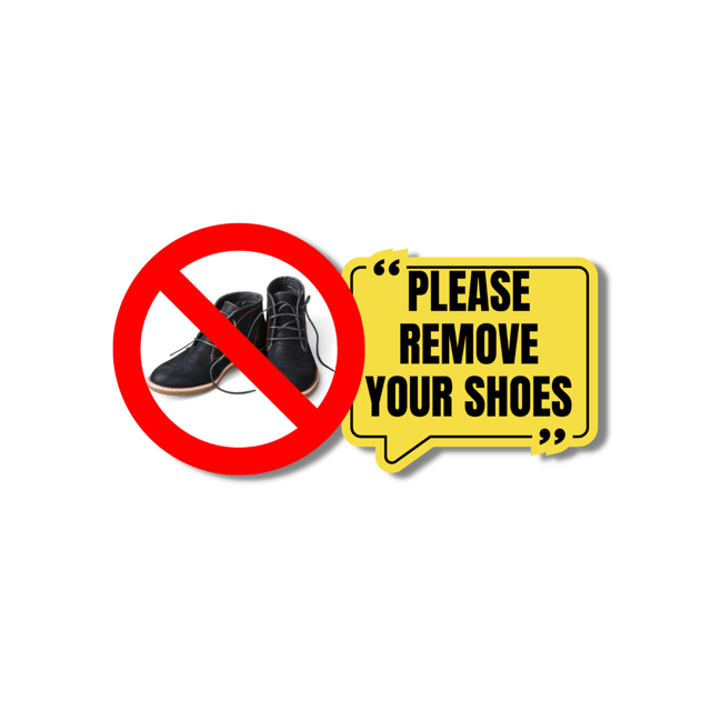 Mr. Safe - Please Remove Your Shoes Sign PVC Sticker 12 Inch X 4 Inch :  Amazon.in: Office Products