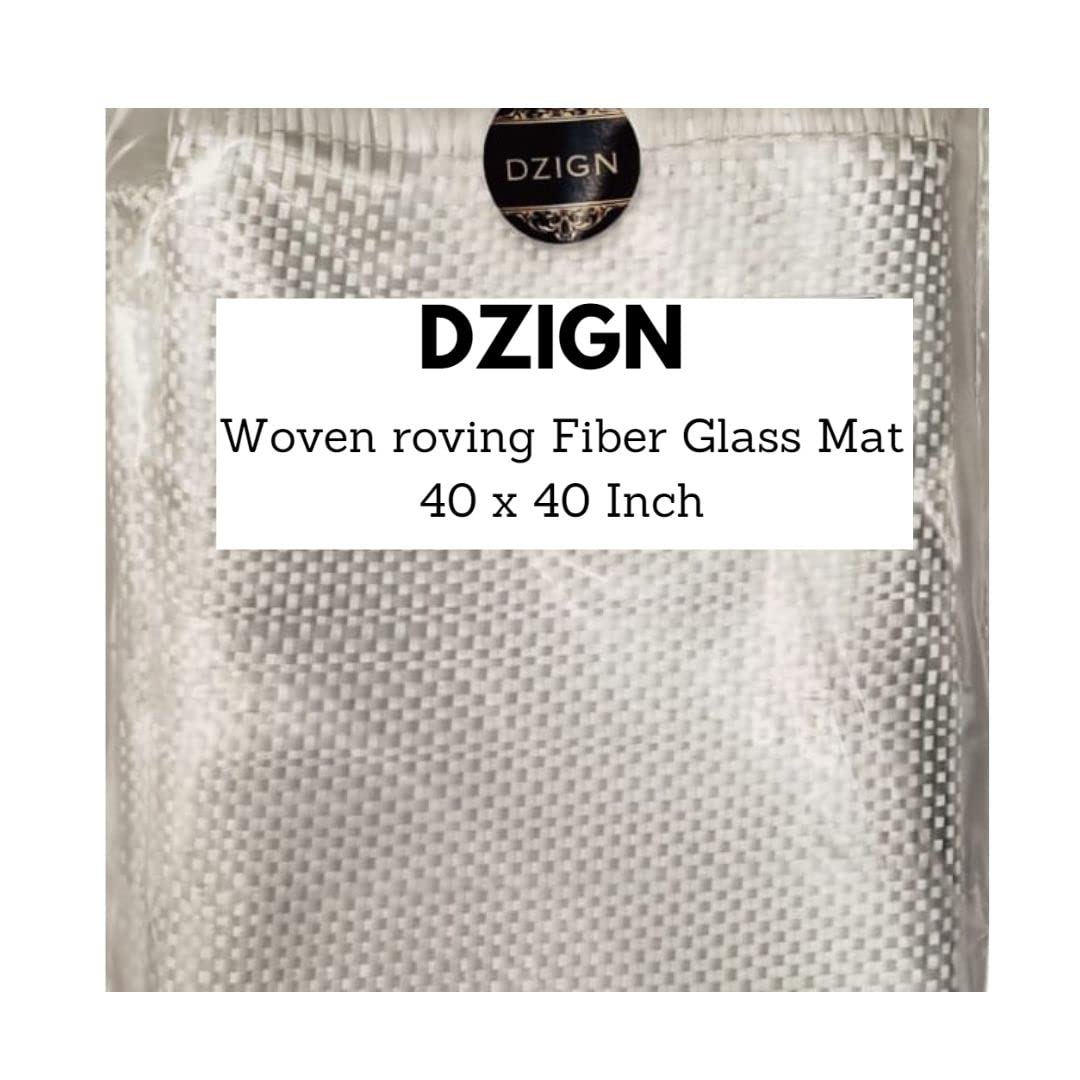 DZIGN Woven Roving Fiberglass Mat (40 x 40 Inch) Fiber glass cloth, Glass fiber, FRP glass mat.