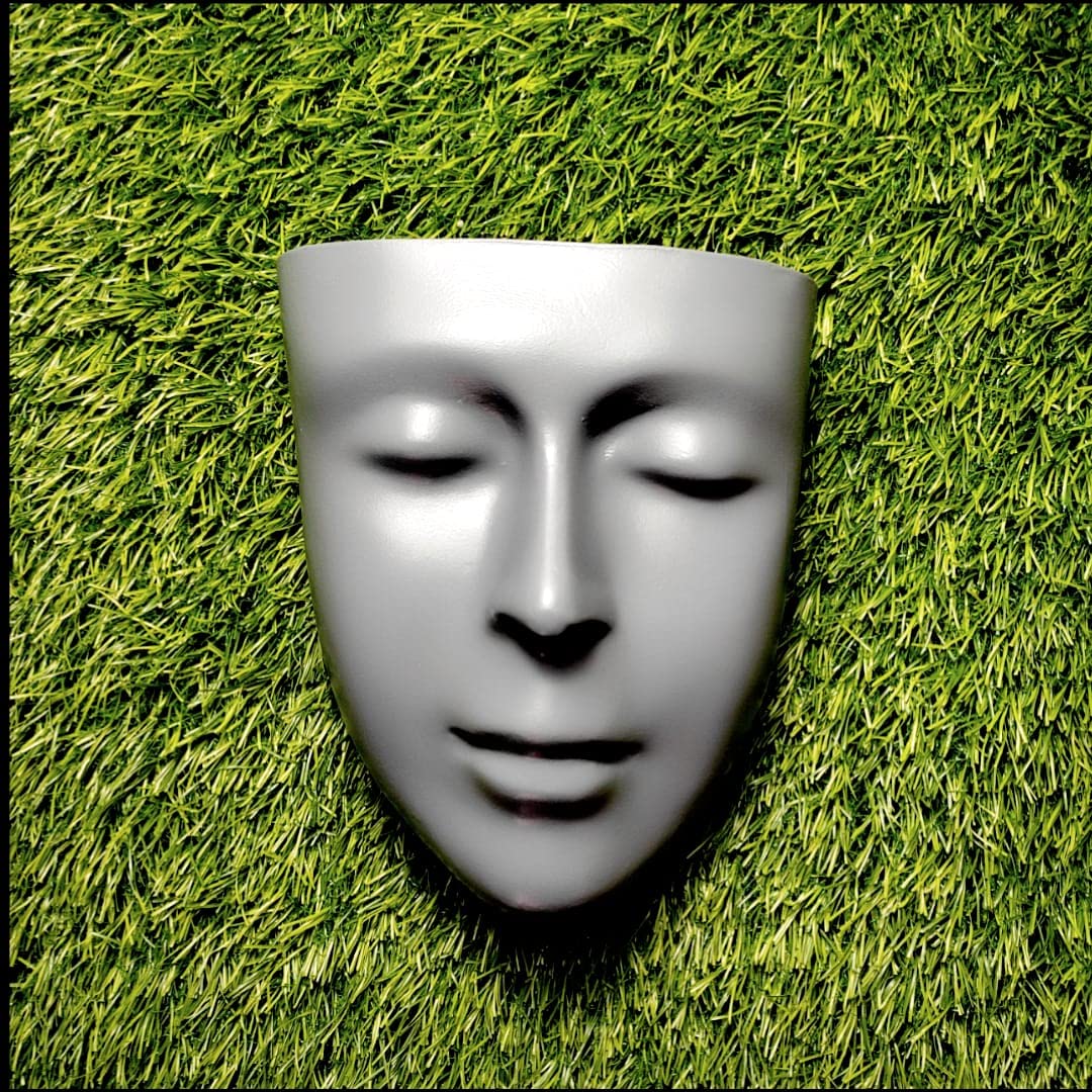 DZIGN Hanging Wall Planter, Face Planter, Balcony Planter, Wall Hanging Indoor Planter, Outdoor Planter, Head Planter for Home Decor and Garden Hanging. Grey Male Face Planter Pack of 1.