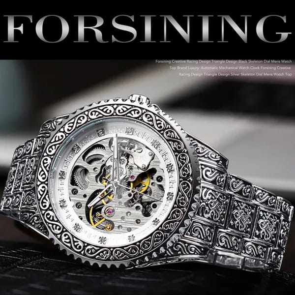 Luxury Forsining Watch Auto Mechanical Watch for Men Octagon Case Steel  Band | eBay