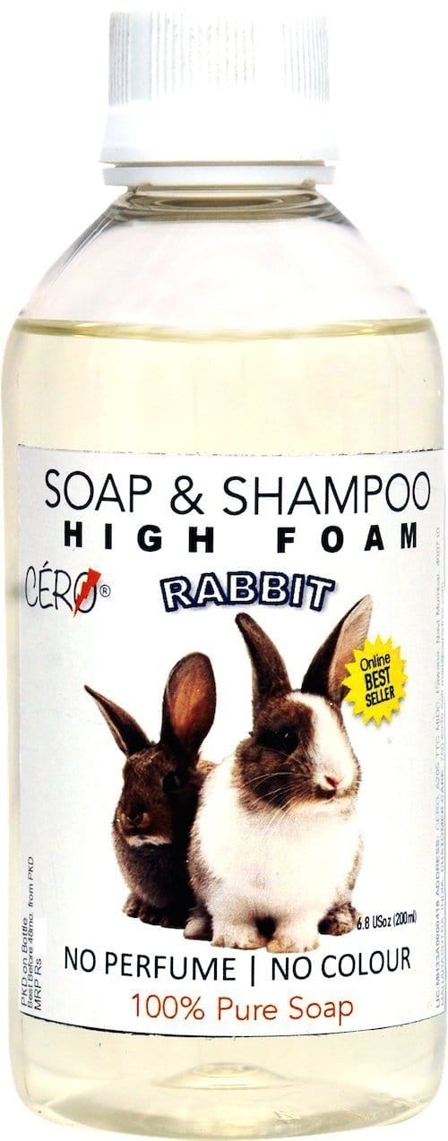 CERO ® High Foam Shampoo for Rabbit, NO Perfume | NO Colour, 100% Pure Soap (200ml)