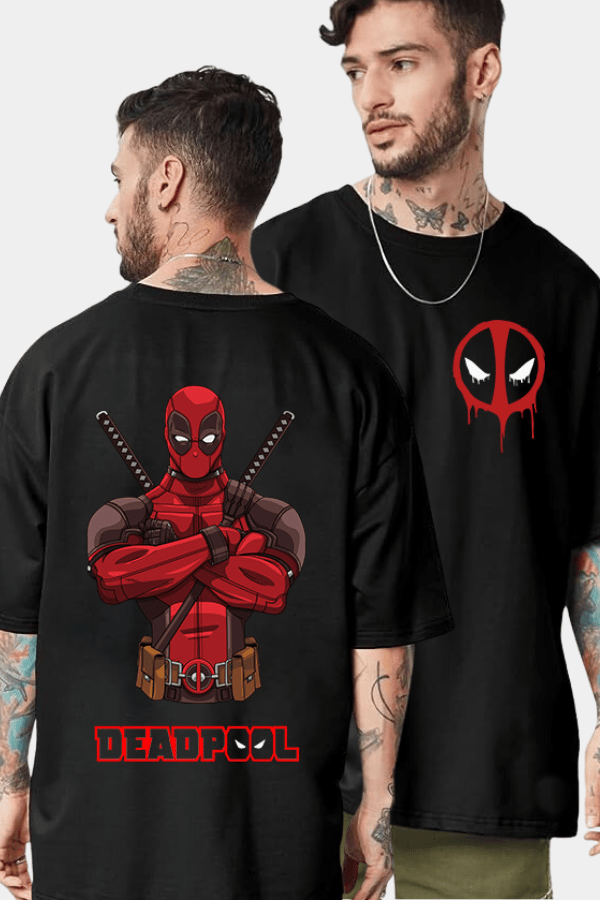 Deadpool India Oversized Dropshoulder Unisex Black T-Shirt