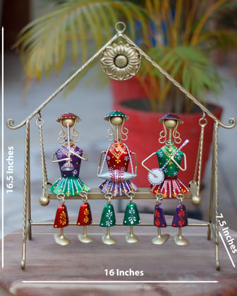 Metal Handicraft Musician Dolls on Jhula