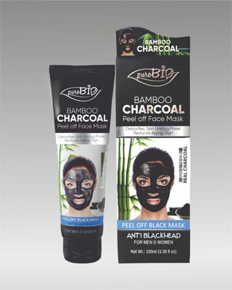 Purobio Bamboo Charcoal Peel Off Face Mask - 100 ml