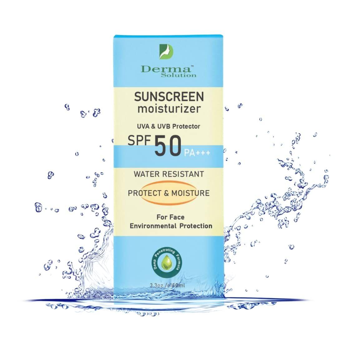 Derma Solution Sunscreen SPF 50 | UVA/UVB Protection | Anti-Ageing | Reduces Fine Lines & Wrinkles | Prevents Sunburn | Suitable for All Skin Types - 100ml