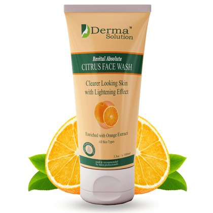 Derma Solution Citrus Orange Face Wash for Men & Women | Pimple Remover | Allergy Free | Anti-Ageing | Promote Glowing Skin | Suitable for All Skin Types - Pack fo 1(100 ml)