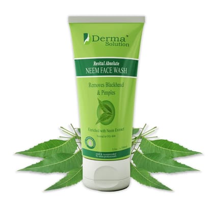 Derma Solution Neem Face Wash for All Skin Types | Removes Blackhead | Pimple Remover Face Wash | Skin Purifier | Anti-Ageing | Paraben Free | For Men & Women - 100ml (1)