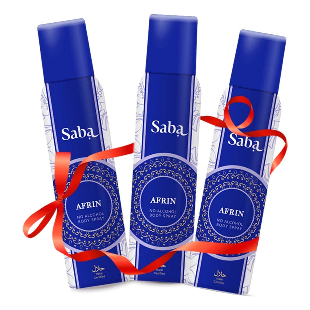 SABA Deodorant No Alcohol Body Spray Pack of 3