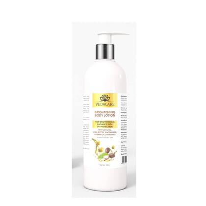 Vedacare Brightening Body Lotion 200 ml - With Niacinamide, Olive Oil, Shea butter, Vitamin C & Chamomile - for Fairness, brightening, moisturizing, Sun protection, Hyperpigmentation