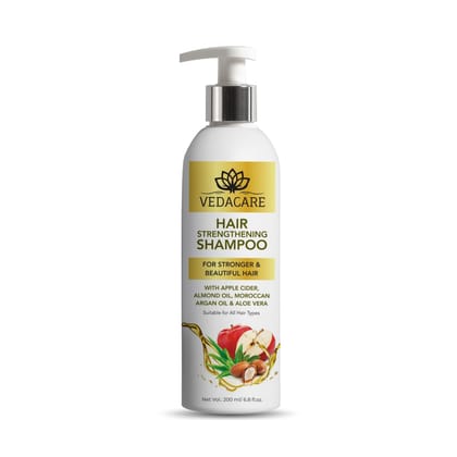 Vedacare hair Strengthening Shampoo with Apple Cider, Almond Oil, Moroccan Argan Oil & Aloe Vera