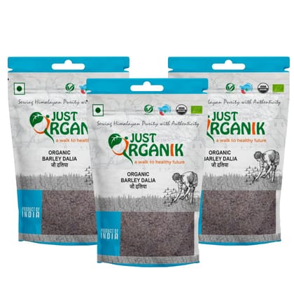 Just Organik Barley Dalia 1.5 Kg (3 x 500g), 100% Organic