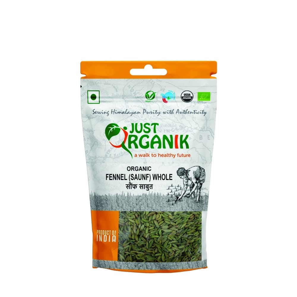 Just Organik Fennel (Saunf) Whole 100gm, 100% Organic