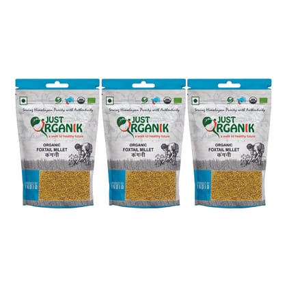 Just Organik Foxtail Millet/Kangni - 1.5 Kg (3X500g) 100% Organic