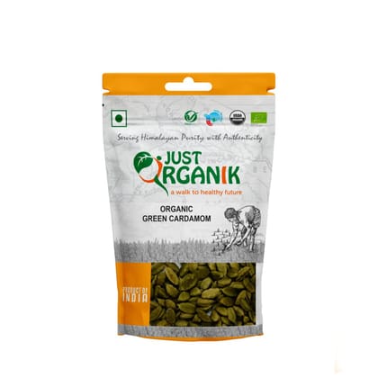 Just Organik Green Cardamom Whole 50gm, 100% Organic