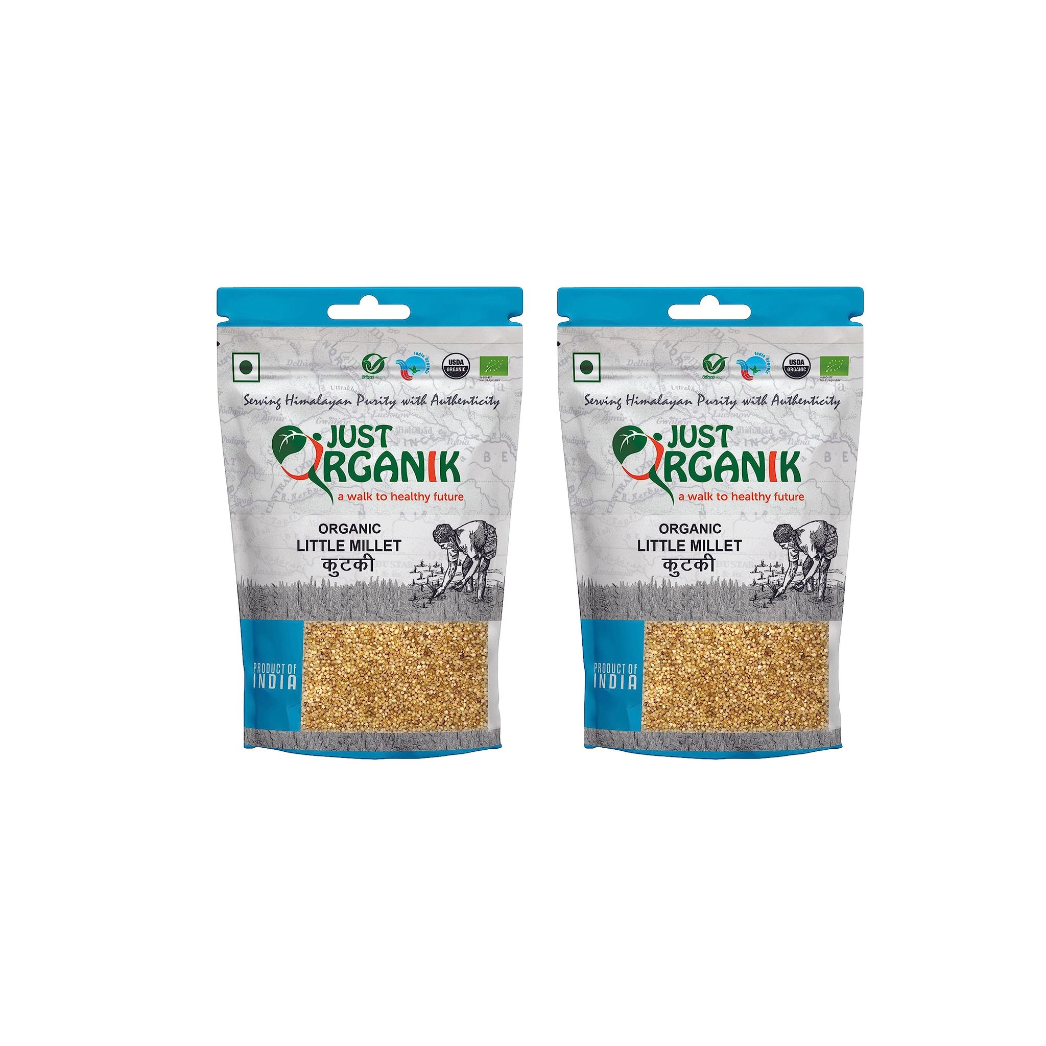 JUST ORGANIK LITTLE MILLET 1 kg (2x500g), 100% ORGANIC