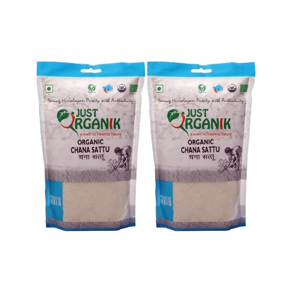 JUST ORGANIK, Channa Sattu � 1kg (2 * 500grams) | Sattu Atta | Sattoo | Sattu | 100% Organic | USDA Certified