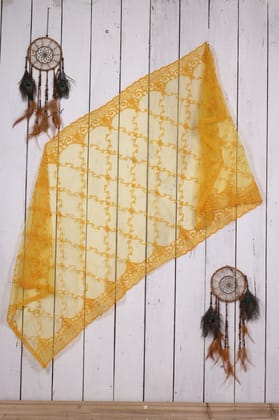 Women Net Embroidered  Dupatta (Color :- Yellow)