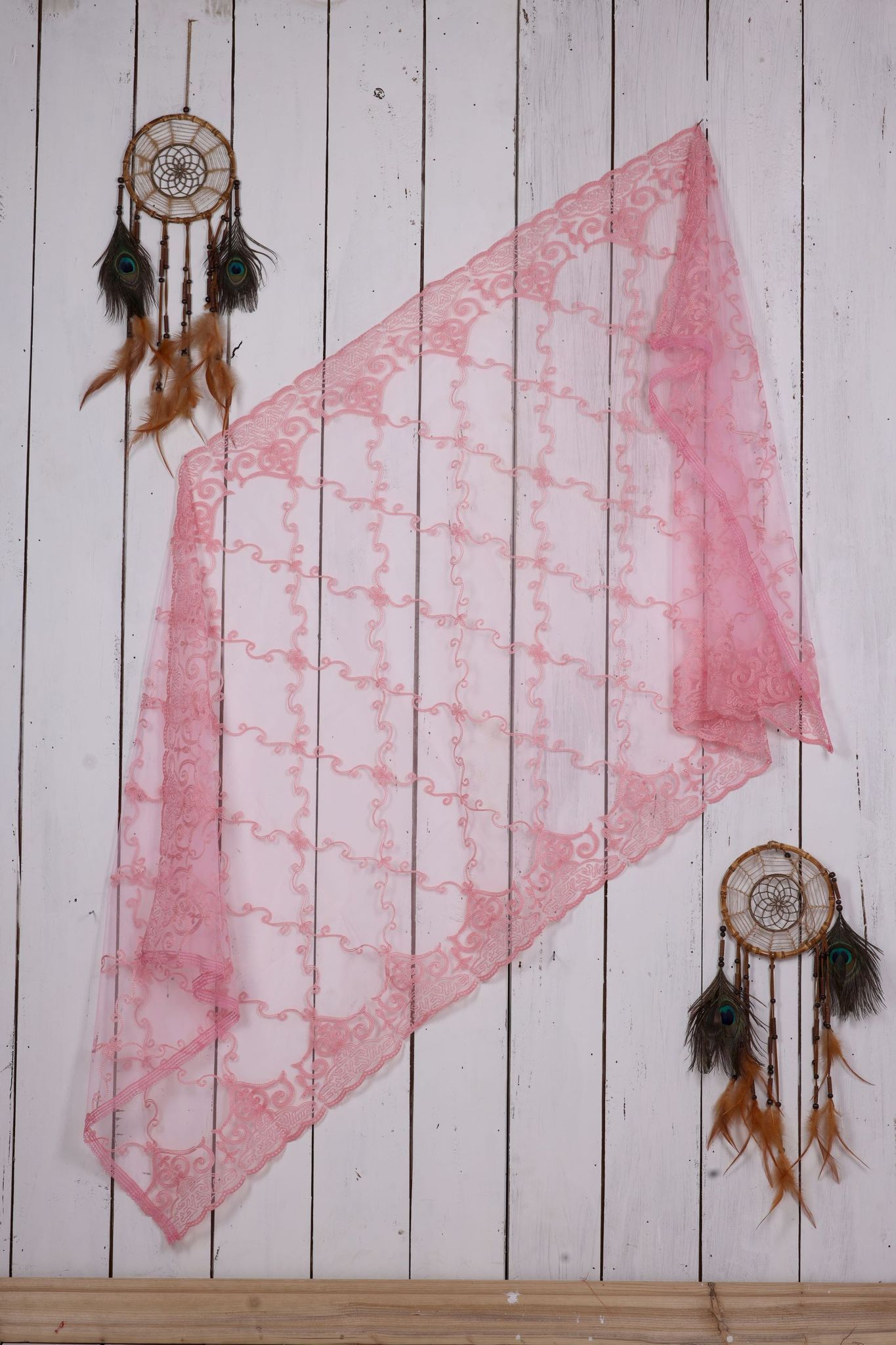 Women Net Embroidered  Dupatta (Color :- Baby-Pink)