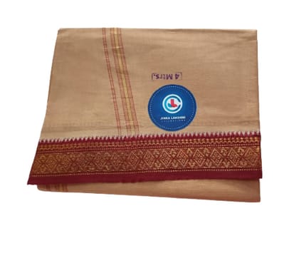 JINKA LAKSHMI COLLECTIONS Pure Cotton White Dhoti 4 Meters Unstitched Pack of 2 (Multicolor-2)