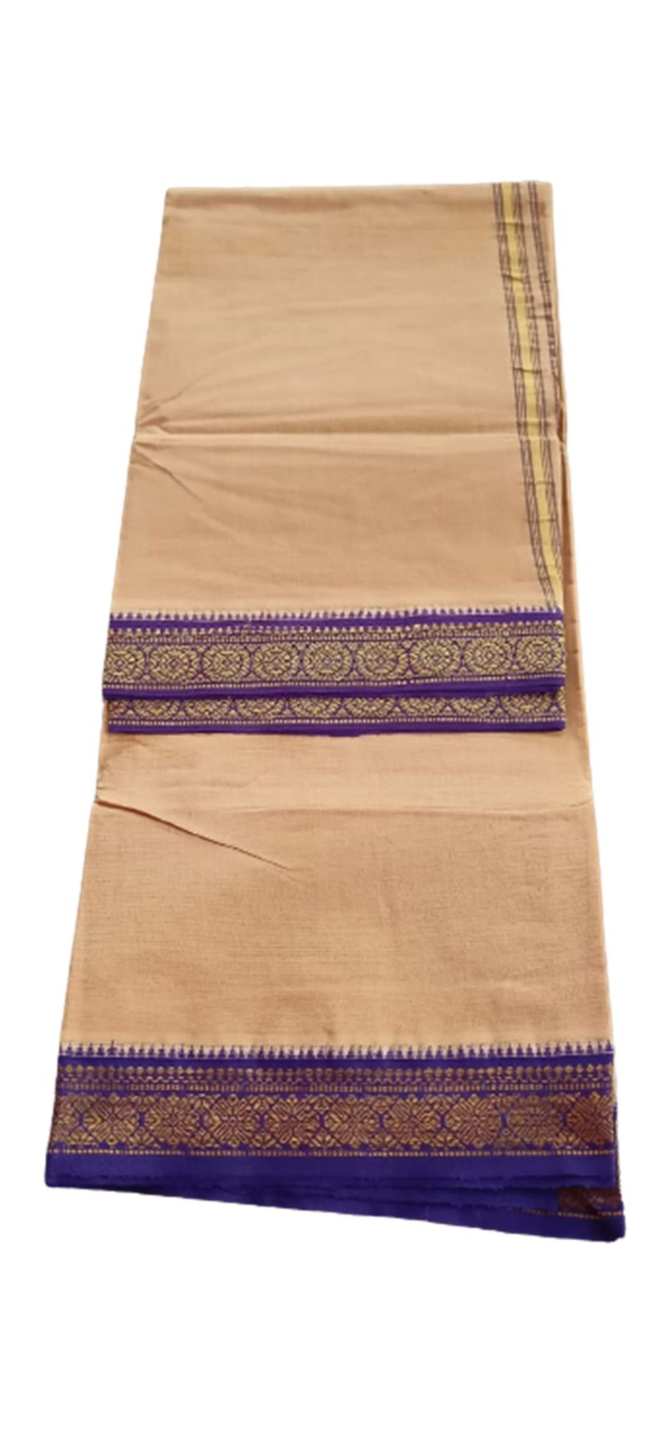 Jinka Lakshmi Collections 100% Handloom Cotton Dhoti With Big Borders 4 Meters Unstitched Pack of 2 (Multicolor-7)