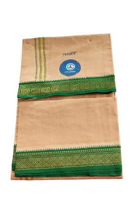 Jinka Lakshmi Collections 100% Handloom Cotton Dhoti With Big Borders 4 Meters Unstitched Pack of 2 (Multicolor-6)