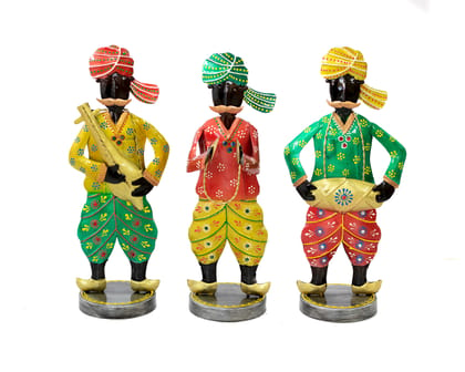 Jodhpuri Marwadi Musician Metal Handicraft set of 3 pieces