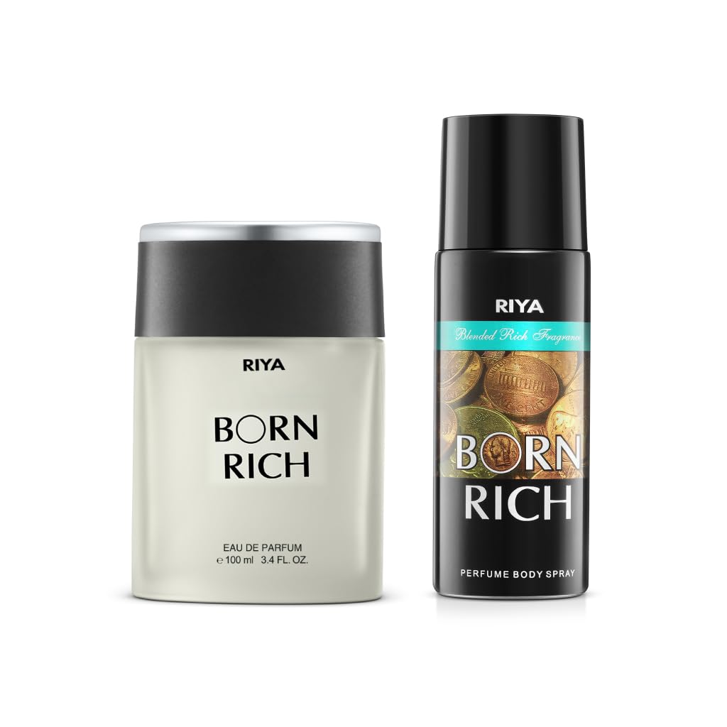 Riya Born Rich Apparel Perfume, 100ml and Perfume Body Spray, 150ml for Unisex