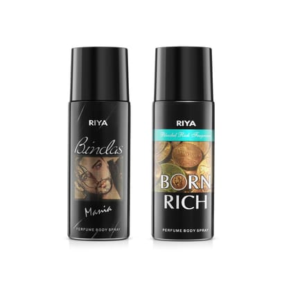 Riya Bindass and Born Rich Deodorant, Combo of 2 For Men