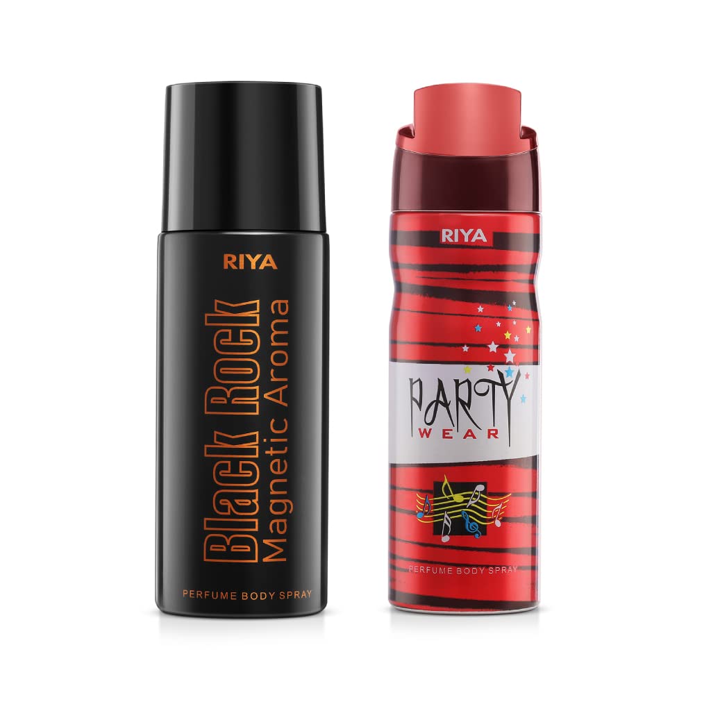 Riya Black Rock And Women Body Spray Deodorant For Unisex Pack Of 2