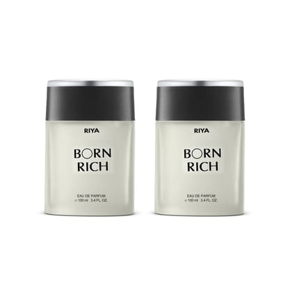 BORN RICH by RIYA For Men Eau De Parfum Spray Citrus Woody 100 ML Mild Fragrance Long Lasting Fragrance/Luxurious Vogue Scent Pack Of 2