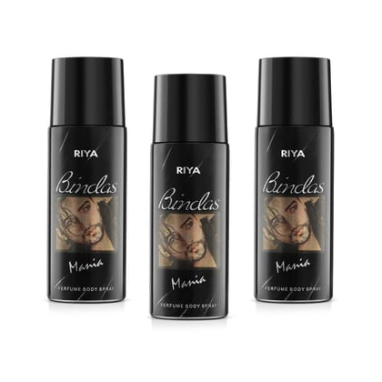 Riya Bindas Body Spray Deodorant For Men's Pack Of 3 150 Ml Each