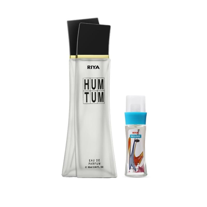 HUM TUM by RIYA Essence of Togetherness For Men & Women Eau De Parfum Spray Citrus Floral Spicy 90 ML Mild Fragrance Long Lasting Fragrance/Flirtish Scent Notes with 10 ML Melody Sea Green Perfume