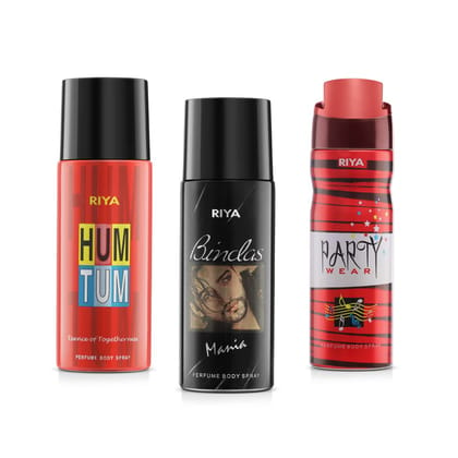Riya Hum Tum And Bindas And Women Body Spray Deodorant For Unisex Pack Of 3