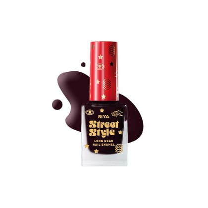 Street Style Long Wear, Quick Drying, Glossy Finish, 7-Free Formula, Nail Enamel, 100% Vegan & Cruelty Free, Shade SS 135, Dark Glamour, 12 ML