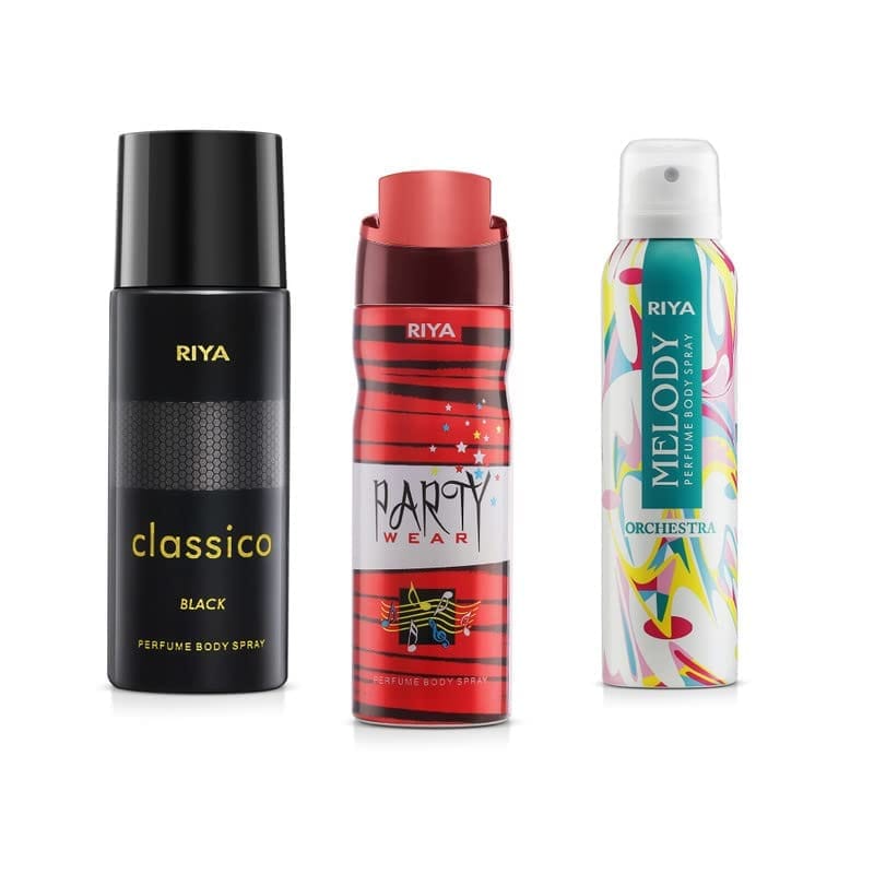 Riya Classico And Women And Melody Orchestra Body Spray Deodorant For Unisex Pack Of 3