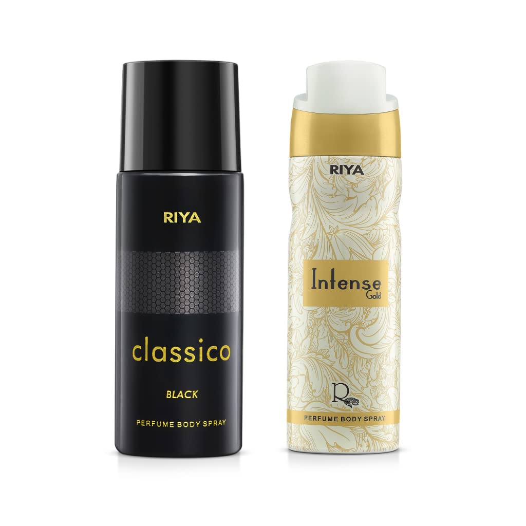 Riya Classico And Intense Gold Body Spray Deodorant For Unisex Pack Of 2