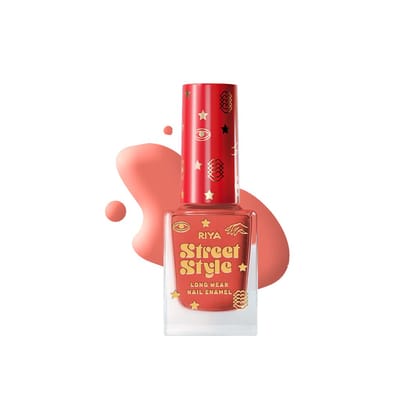 Street Style Long Wear, Quick Drying, Glossy Finish, 7-Free Formula, Nail Enamel, 100% Vegan & Cruelty Free, Shade SS 121, Coral Sunset,12 ML