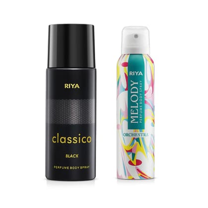 Riya Classico And Melody Orchestra Body Spray Deodorant For Unisex Pack Of 2