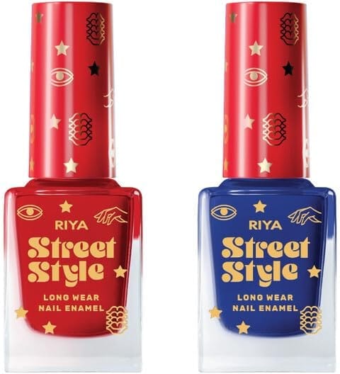 Long Wear Nail Enamel 12 ML Each Pack Really Red & Dark Sky Side For Women