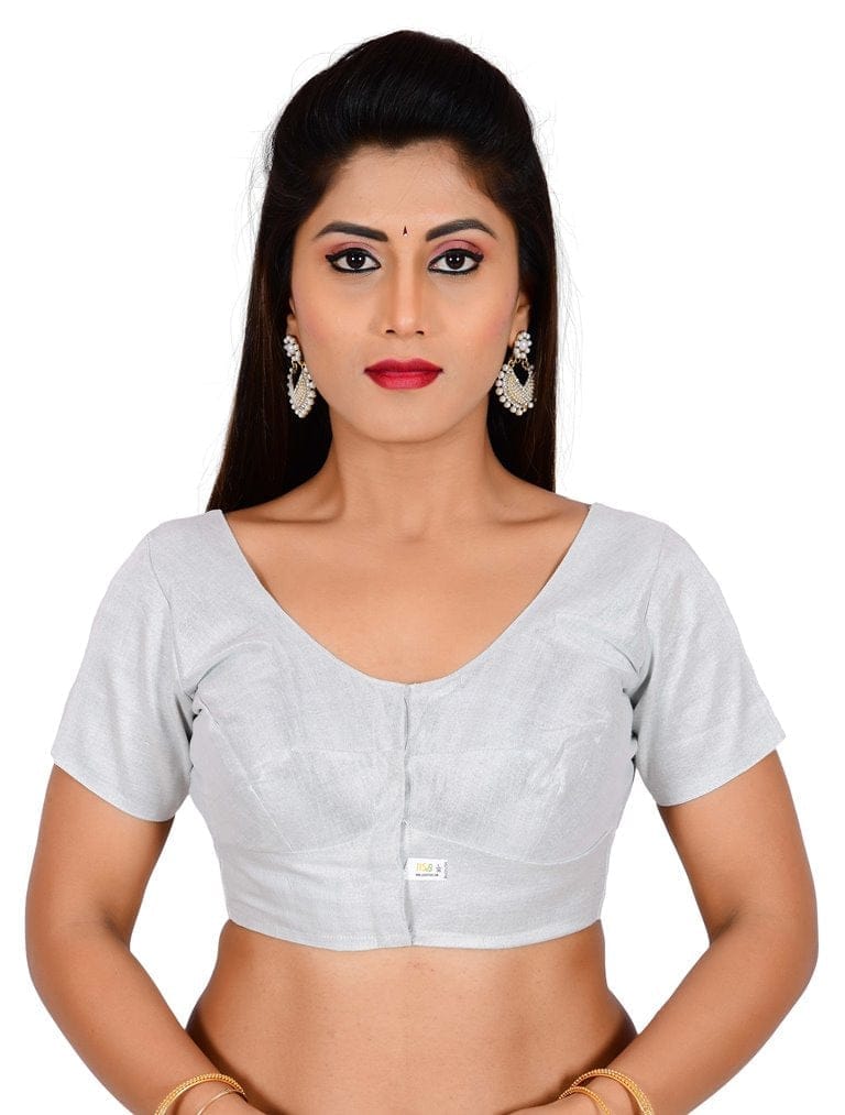 JISB Stitched Tissue Blouse, Silver