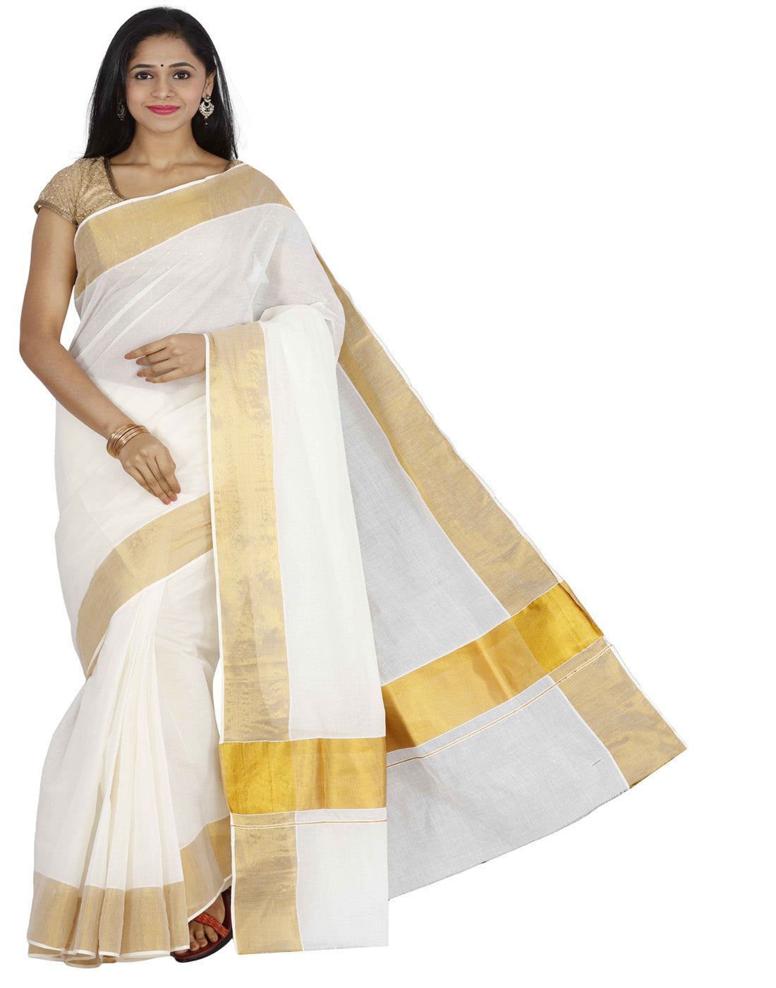 Kasavu Zari Border Saree