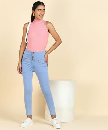 Ice Blue Broadbelt High Rise Skinny Ankle Jeans-1090