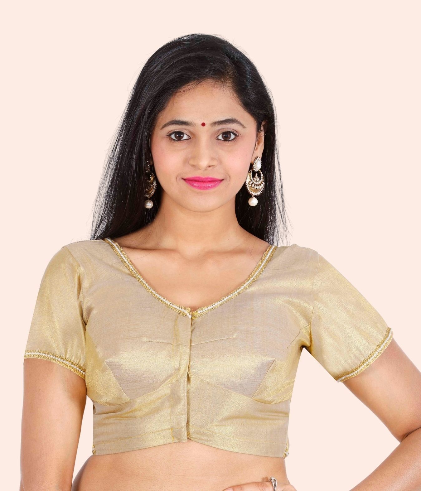 JISB Stitched Tissue Blouse, Gold