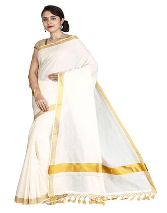 Kasavu Saree with Fringes